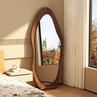 Full-body Mirror Home Middle Ancient Floor Mirror Retro Special-shaped Mirror Wall-mounted Dressing Mirror Internet-famous Girl's Bedroom Fitting Mirror