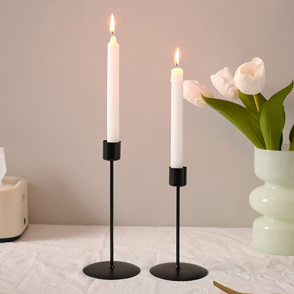 Nordic Household Light Luxury Style Candlestick Ornaments Vintage Candlelight Dinner Props Simple Home Romantic Dining Table Decorations