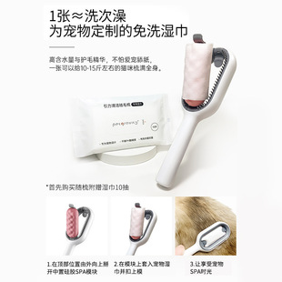 Gravity Pet Cleaning Hair Removal Comb with Wet Wipes Comb Hair Adhesive Cats Dogs Floating Hair for Cats and Dogs