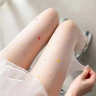 Camouflage love polka dot stockings women ins trendy sweet thin jacquard stockings bottoming pantyhose manufacturers wholesale