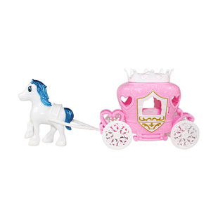 Plastic Simulation Carriage Fantasy Fairy Pumpkin Car Princess Pony Toy Accessories Play Home Cake Decoration Ornaments