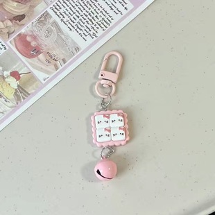 Pink Cat Bell Pendant Keychain Ins All-match Schoolbag Pendant Girlfriend Couple Gift