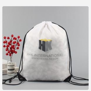 Factory custom 210D polyester drawstring bag in stock polyester bag Oxford cloth drawstring bag print log