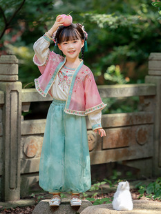 24 новых осенних стилей. 243816 Huaiyu Hanfu, новые детские брюки с длинными рукавами в китайском стиле для девочек, костюм-тройка
