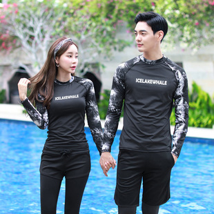 2020 New Couple Diving Suit Snorkeling Long Sleeve Swimsuit Jellyfish Suit Surf Split Suit Sun Protection Swimsuit for Men and Women