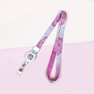 Creative two-in-one mobile phone lanyard second generation retractable easy pull buckle long lanyard certificate lanyard neck dual-purpose lanyard