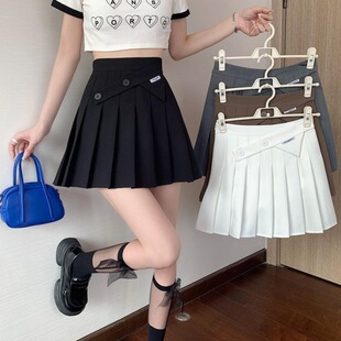 High-Waisted A-Line Pleated Skirt for Women 2025 Spring and Summer New Skirt with Waist Slimming Look Design Preppy Style Short Skirt