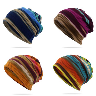 Трансграничный TEUM взрывной AliExpress Amazon wish hat hat в полоску крученая шапка двойной шапка