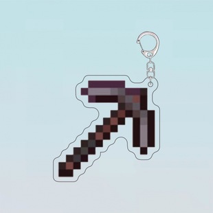My world around Minecraft keychain diamond sword undead totem lava barrel catty weapon pendant