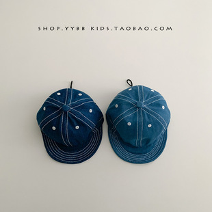 Cowboy cap baby Ruffian handsome personality drawstring baseball cap boys and girls spring and autumn thin sunscreen sunshade hat tide