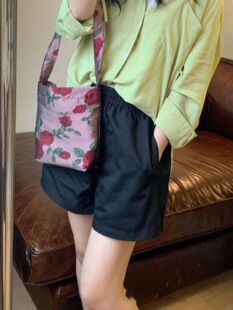White Shorts for Women, Summer Thin Casual Elastic Waist Loose Outerwear Petite A-Line High-Waisted Wide-Leg Hot Pants