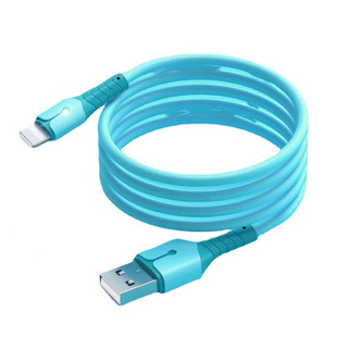 The new liquid data cable with light is suitable for Apple Android typec fast charging line usb mobile phone silicone charging line