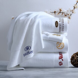Cotton plain woven towel Hotel B & B hotel square towel bath towel pure cotton five-star hotel bath towel factory white bath towel