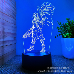Cross-border supply fearless contract game character series USB3d night light crack remote control touch LED Sleep Light