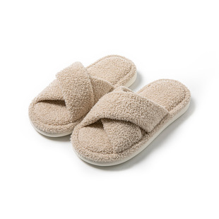 Cross-border Amazon cross-belt cotton slippers starry cotton slippers winter fluffy slippers European and American home plush slippers women