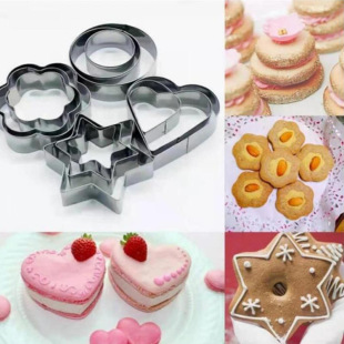 Cross-border New Stainless Steel Cookie Baking Tools Hexagon Flower Cookie Mold Cookie DIY Cutting Mold Cake Mold