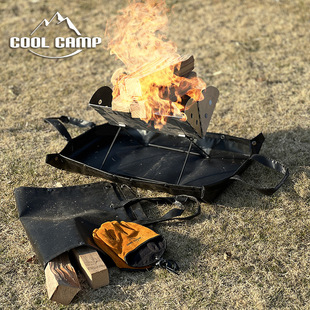 Kule Outdoor Camping Fireproof Mat Firewood Handbag Firewood Stove Storage Bag Barbecue Kit Heat Insulated picnic mat