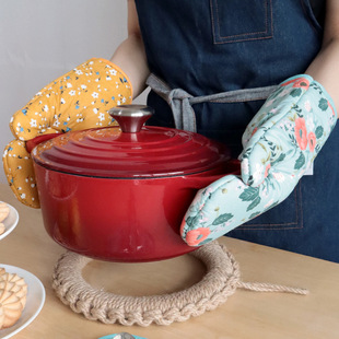 Перчатки для духовки с хлопком перчатки для микроволновой печи домашняя кухня перчатки для выпечки теплоизоляционная прокладка перчатки для треугольного горшка