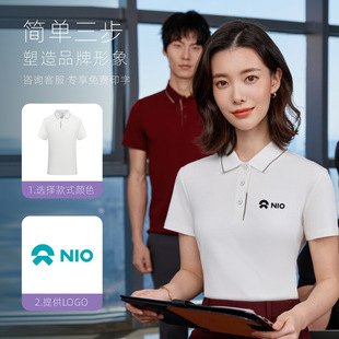 High-End Polo Shirt Work Clothes Customized Short-Sleeved Logo Printing Corporate Business Summer Roland Purple T-Shirt Printing
