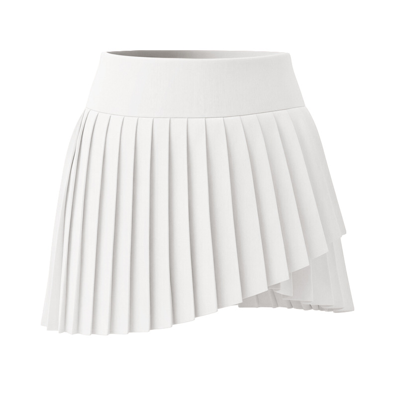 Double-Layer Pleated Sports Short Skirt for Women, High-Waisted, Slimming, Anti-Exposure Lining, Quick-Drying, Breathable, Running, Fitness, Yoga Skirt