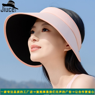 Cloud Sense Outdoor Full Shading Lamp Cap Girl's Full Face Sunshade Stylish Fashionable Empty Top Cap Widened Large Brim Sunscreen Cap