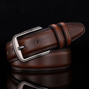 Foreign trade Belt Men's belt pin buckle genuine leather simple retro Denim casual business men's pants belt young trend