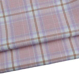 jk plaid fabric pink silver polyester yarn-dyed fabric pleated skirt garment skirt fabric handmade diy hair ring