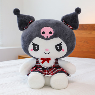 New plaid skirt kulomi plush toy cute couple dark kulomi doll girl heart doll KT cat