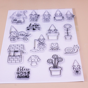 Transparent silicone seal plant Genie hand account clear stamp transparent seal