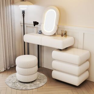New Solid Wood Rock Board Dressing Table Bedroom Storage Cabinet Integrated Master Bedroom Upper Grade Makeup Table Princess Makeup Table