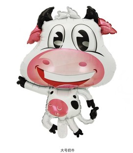Modeling Cow Aluminum Film Balloon Farm Theme Party Cartoon Balloon Layout Dairy Pattern Aluminum Film Balloon Wholesale