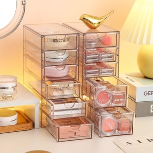 Drawer lipstick storage desktop multi-layer makeup eye shadow red makeup brush finishing box cosmetics storage box