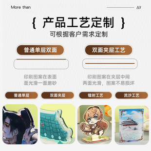 Thickened special-shaped magnetic rotating quicksand acrylic national style desktop photo ornaments wholesale cartoon diy card brick