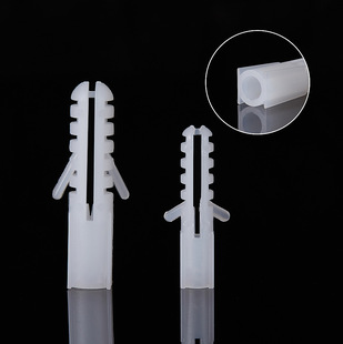 Plastic expansion square fish-shaped M6 M8 PE plastic expansion pipe white expansion screw rubber plug wall plug expansion pipe