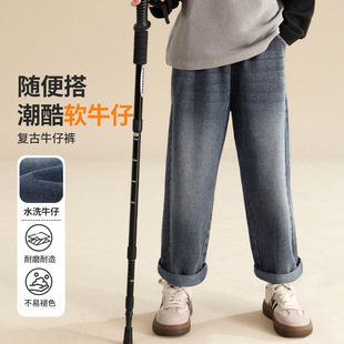 Classic Teddy Spring New Children's Jeans Boys Denim Trousers Big Kids Casual All-match Soft Denim