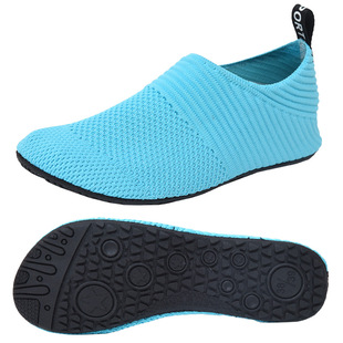 Cross-border beach shoes quick-drying wading sea soft bottom skin-sticking shoes outdoor men's and women's water park flying woven swimming shoes