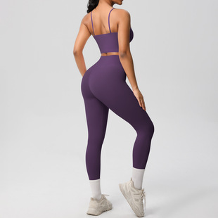 European and American New Style Yoga Sports Bra with Chest Pad, Thin Straps, Beautiful Back, Fitness Yoga Pants, Vest, Sling Yoga Suit