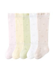 Baby Stockings Summer Ultra-Thin Mesh Type a Cotton Newborn Baby Girl Anti-Mosquito Socks Bow Kidsren's Socks