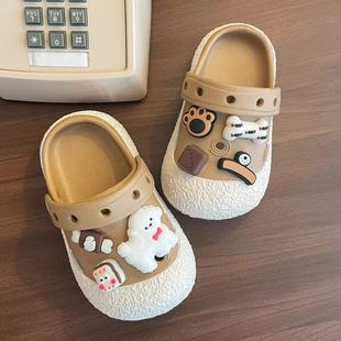Eva Children's Slippers Boys and Girls Hole Shoes Parent-Child Shoe Slip-on Feeling Outdoor Home Baby Non-slip Shoes