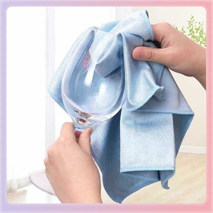 ✅ Glass Cloth Cleaning Rag, Microfiber Absorbs Water, Removes Oil Stains, Wipes Glass, Leaves No Trace, Household Scouring Pad