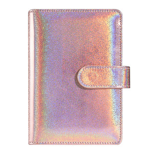 Cross-Border Special A6 Colorful Laser Macaron Notebook Pu Imitation Leather Notebook Cash Budget Loose-Leaf Notebook Hand Ledger