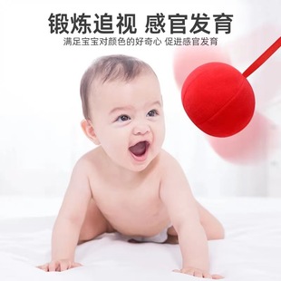 Red Sand Hammer Baby Newborn Grasping Hearing Tracking Vision Training Toy Can Bite Early Education Hand Rattle Baby