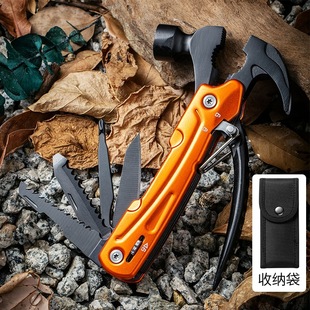 Outdoor camping stainless steel multi-function hammer with lock woodworking car safety folding hammer broken window small escape hammer