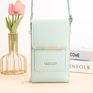 Factory direct touch screen mobile phone bag women's messenger bag Korean mobile phone bag multi-function key zipper coin purse vertical