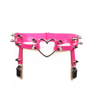 European and American Harajuku Punk Heart-shaped pu Leather Jewelry Leg Ring Spike Rivet Accessories Ankle Ring Garter Belt
