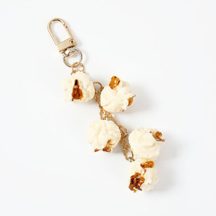 Simulation Food Popcorn Keychain Creative DIY American Popcorn Backpack Hanging Simulation Food Play Pendant