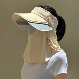 Sunscreen Hat Children's Summer Riding Full Face Covering Anti-ultraviolet Sun Hat Mask Neck Protection Integrated Empty Top Dust-proof Hat