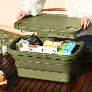 Japan DOD same hand basket plastic camping folding bucket multi-functional outdoor foldable picnic basket wholesale