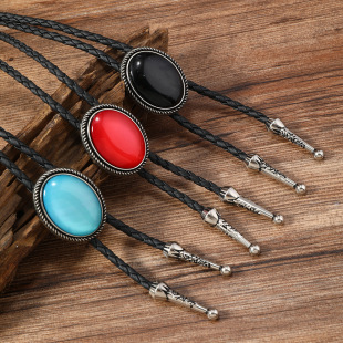 Европейские и американские трансграничные горячие взрывные кулоны bolo tie модные мужские свитера цепи западное джинсовое боло веревочное ожерелье