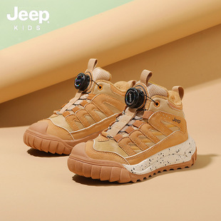 Детская обувь Jeep, бархатная спортивная обувь для мальчиков, зимняя хлопковая обувь, новинка 2024, зимняя хлопковая обувь, теплая детская обувь